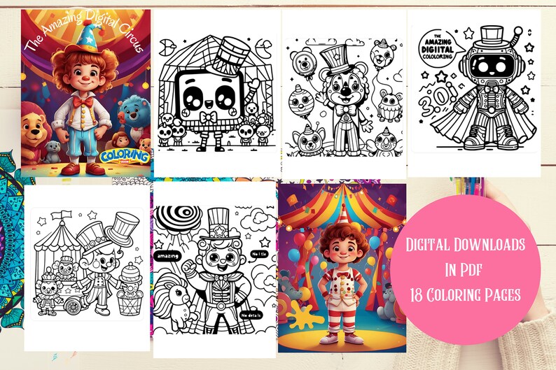 The Amazing Digital Circus Character Coloring Book | Interactive and Fun Kids' Activity ...