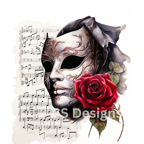 Volkswagen Beetle Hippie File - Musical Mask with Rose - PNG, JPG