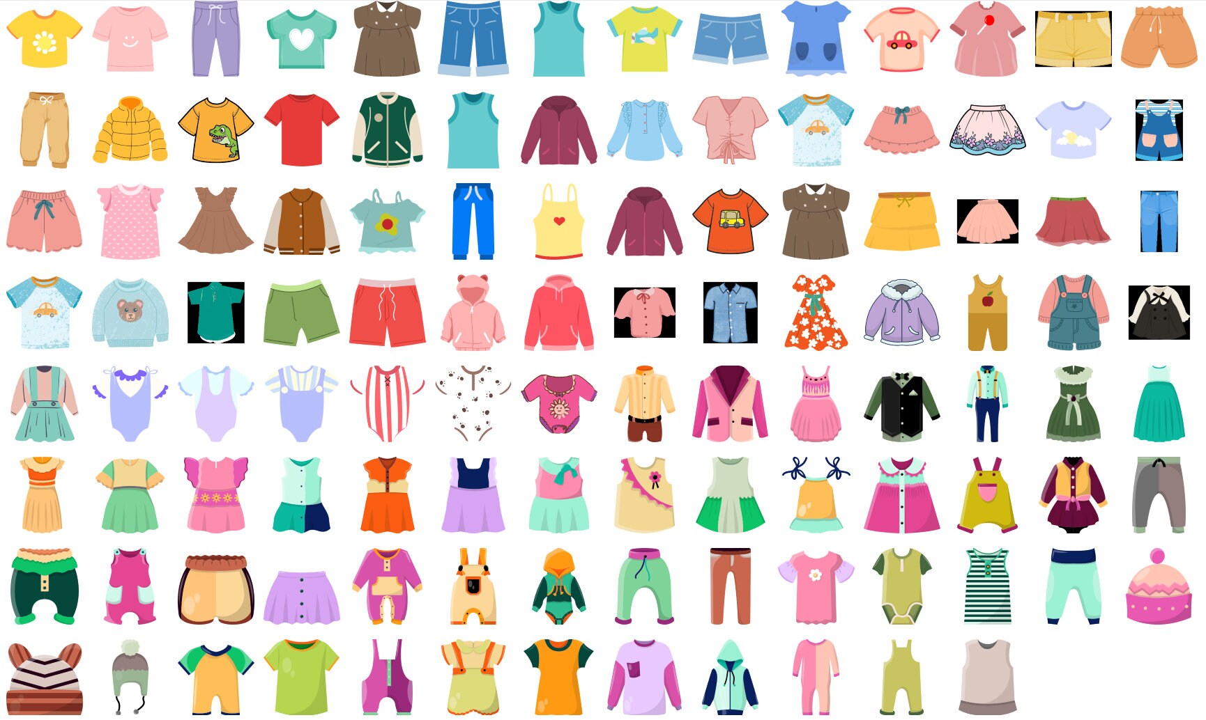 Children Clothes SVG Bundle, Kids Clothes Cut Files Bundle, Child ...