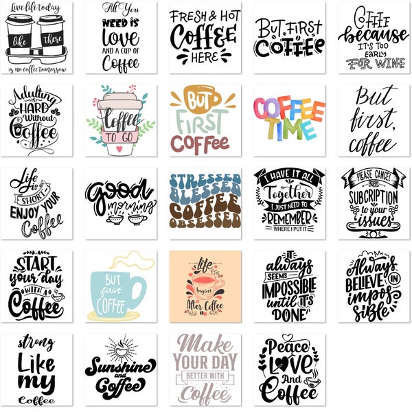 Coffee Quotes SVG Bundle, Coffee Sayings, Coffee Lover, Morning Ritual, Creative Coffee, Digital Art, T-shirt design, Mug decoration, Quotes