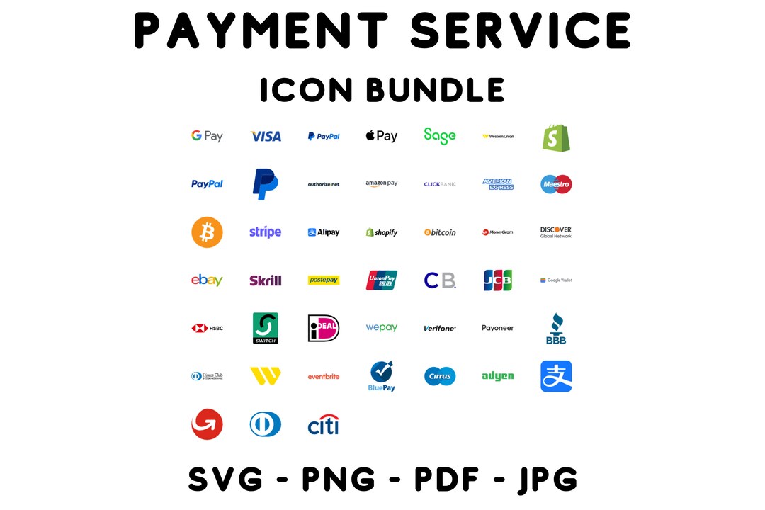 45 Payment Methods SVG, Png, Jpg, Pdf, Shop Payment Logos Payment Sign ...