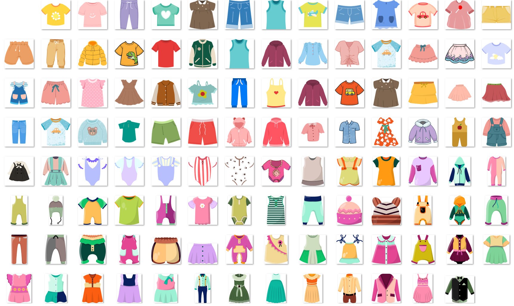 Children Clothes SVG Bundle, Kids Clothes Cut Files Bundle, Child ...