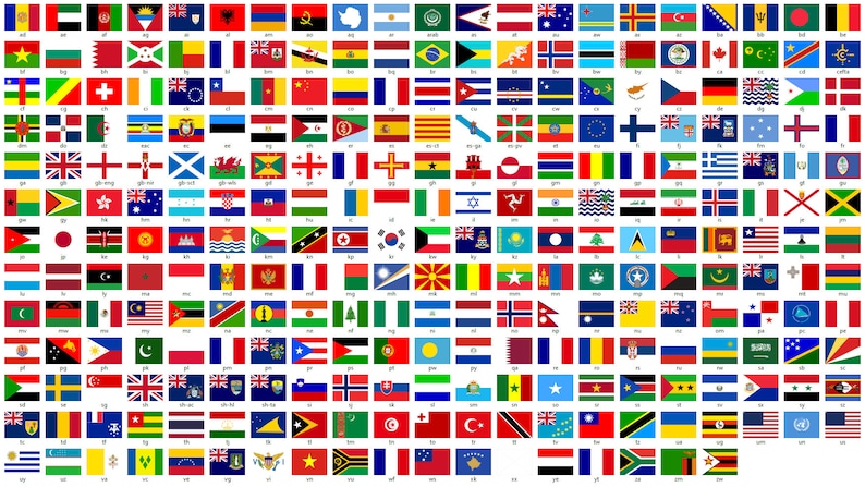 540 Flags SVG Bundle, Flag PNG, World Flags SVG, Country svg, Country Flag svg, Patriotic svg, Flag Vector, Digital File, Instant download zdjęcie 1