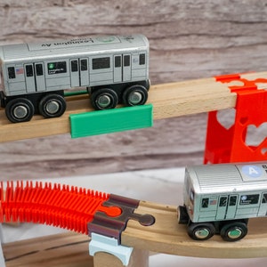 Schienenquetscher, 3D-gedruckter Hölzerner Schienenbrückenadapter, Brio, IKEA-Züge - Eisenbahn-Erweiterungszubehör