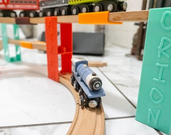 Personalized 3d Printed Train Towers, 3 levels, Compatible with Brio, Thomas the Train, and IKEA trains, Montessori Toy, Pretend Play