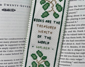 1 Cross Stitch Bookmark Pattern - Walden Quote