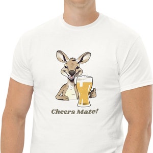 Australian Kangaroo &#39;Cheers Mate&#39; Unisex T Shirt