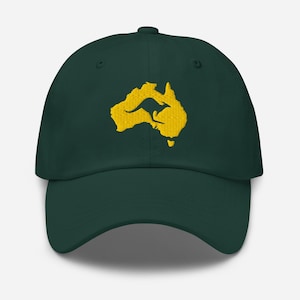 Bonnet brodé kangourou australien pour papa | Casquette de base-ball de carte de l'Australie | Casquette réglable en sergé de coton