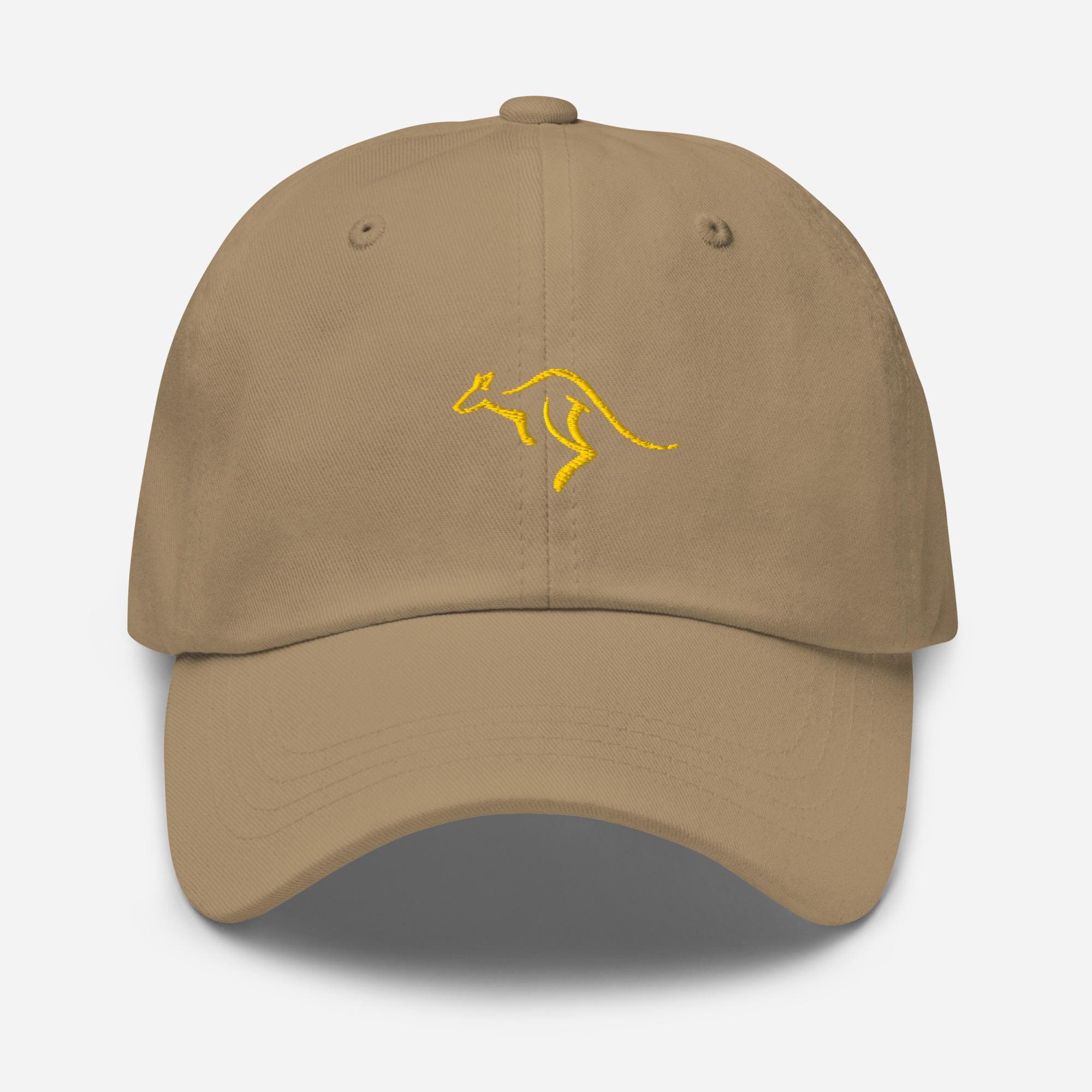 Australian Gold Kangaroo Embroidered Baseball Cap | Kangaroo Dad