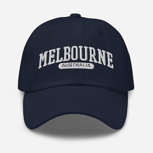 Melbourne Australia Baseball Cap | Embroidered Dad Hat | Adjustable Vintage Style Travel Souvenir Hat