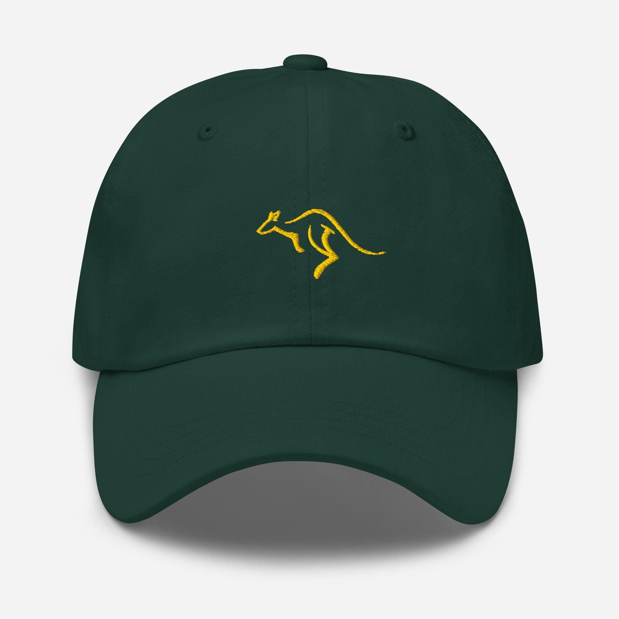 Australian Gold Kangaroo Embroidered Baseball Cap | Kangaroo Dad