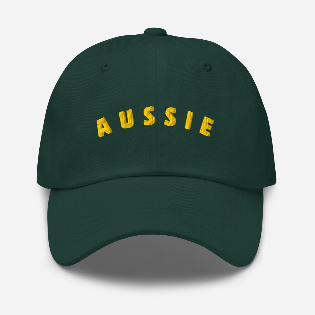 Aussie Embroidered Baseball Cap | Gold Stitching Dad Hat | Unisex ...