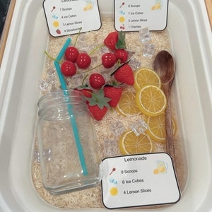 Rezeptkarten für eine sensorische Limonadenbox: Kinderaktivität (Digitaler Download)