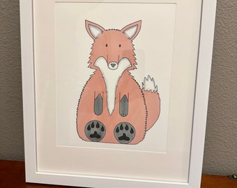 Fox Watercolor Photo Poster