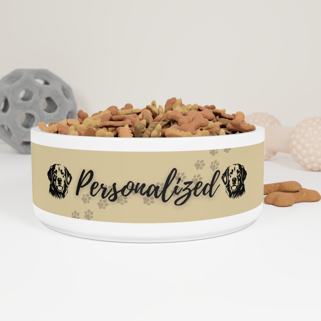 Golden Retriever Custom Dog Bowls Personalized Dog Food Etsy