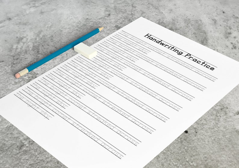 Handwriting Practice Middle School Pdf, 50 Pages of Printable Neat