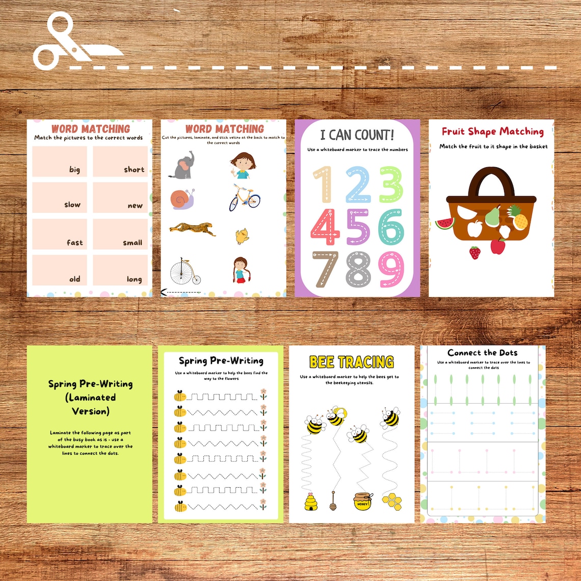 29 Page Printable Busy Book, Preschool, Kindergarten, Montessori Busy ...