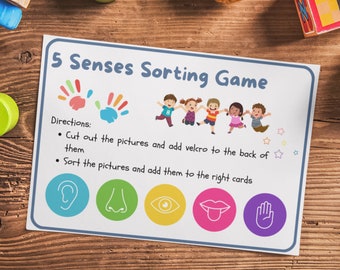 5 senses kids games, Toddler Activity, Preschool Printable, Homeschool Learning, Montessori preschool crafts,  Senses Sorting