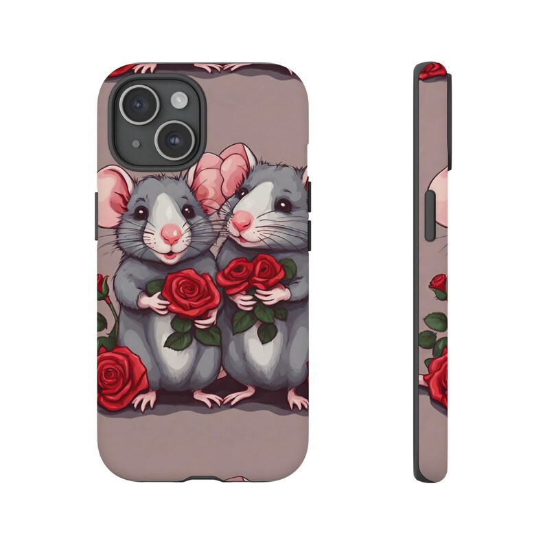Rats Holding Roses, Cute Rats, Rat Phone Case, Rat Mom Gift, Rodent