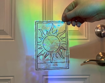 The Sun Tarot Window Cling Suncatcher – Rainbow Prism Sticker