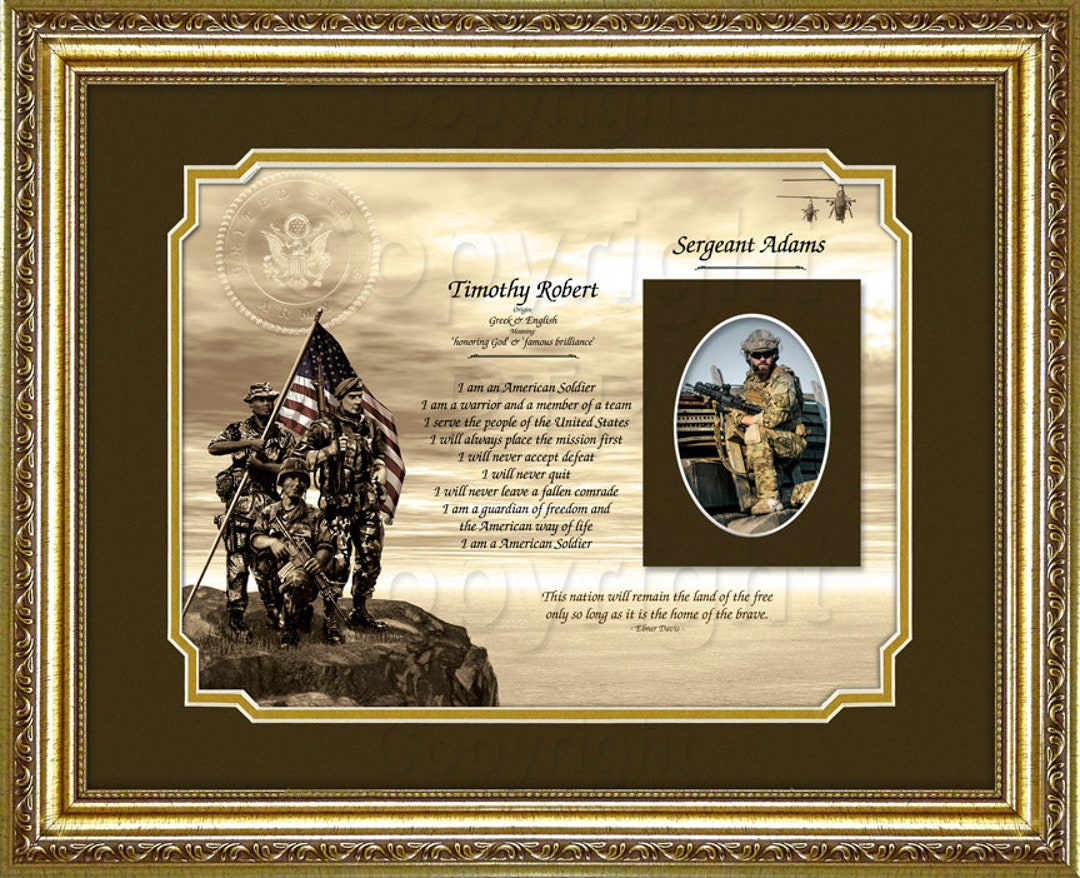 Soldier Definition Print Personalized Soldier Print Army Etsy
