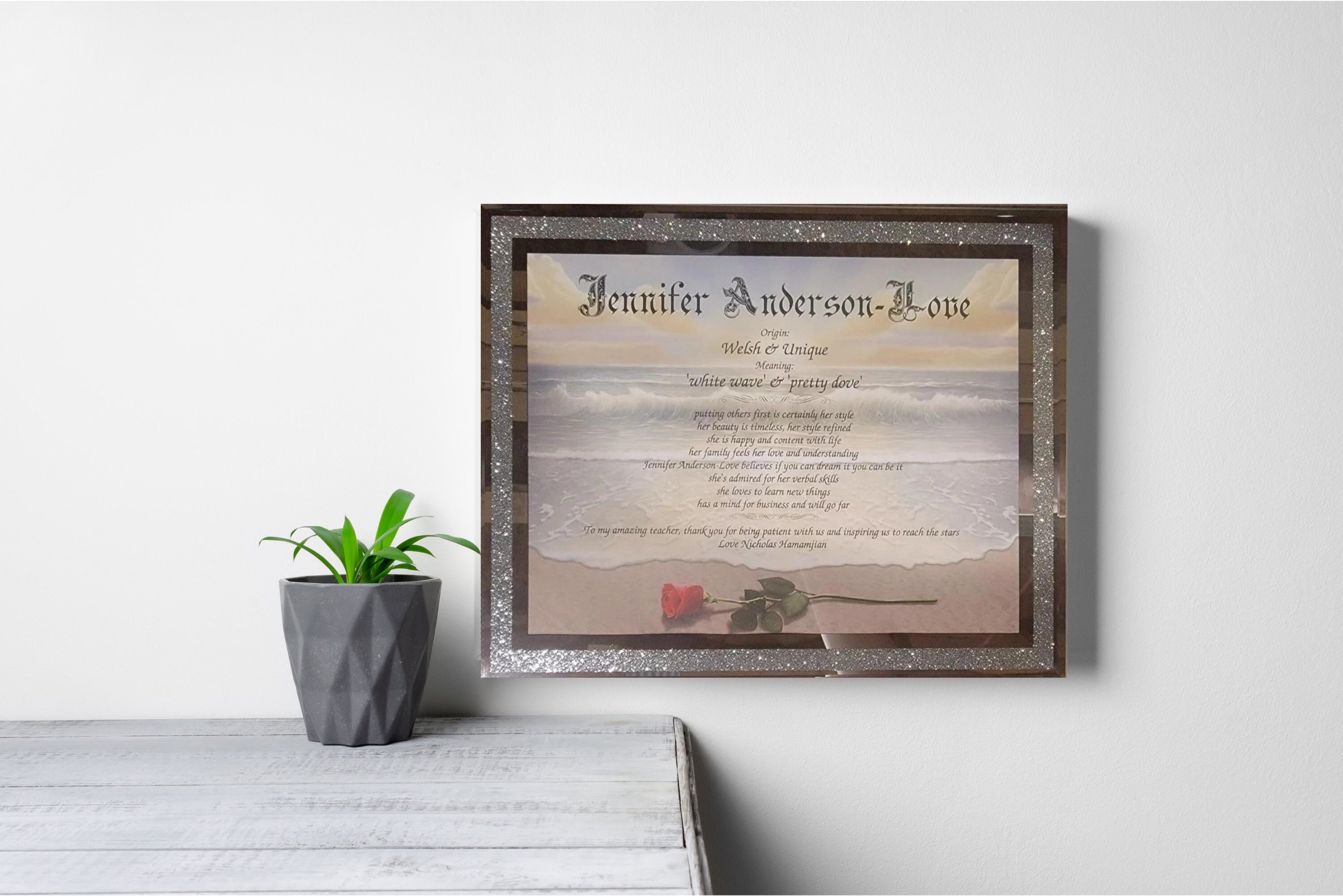 Name Meaning Printed Frame, About the Person Wall Art,  Adult Birthday Gift, Best Friend Present Name Art Printable, Personalized Gift Ideas