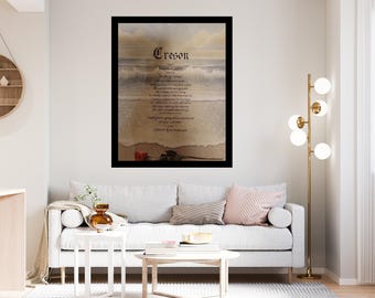 Custom Name Meaning Print - Elegant Rose Theme, Personalized Gift for Mom, Birthday Gift, Mother&#39;s Day Gift, Gift for Her, Anniversary Gift