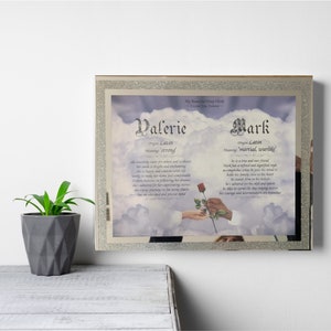 Personalized Name Origin Art Print - Elegant Gold Frame image 2