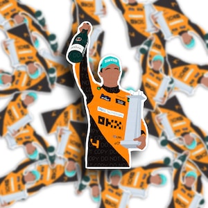 Lando Norris F1 Miami Win Sticker: Waterproof Vinyl