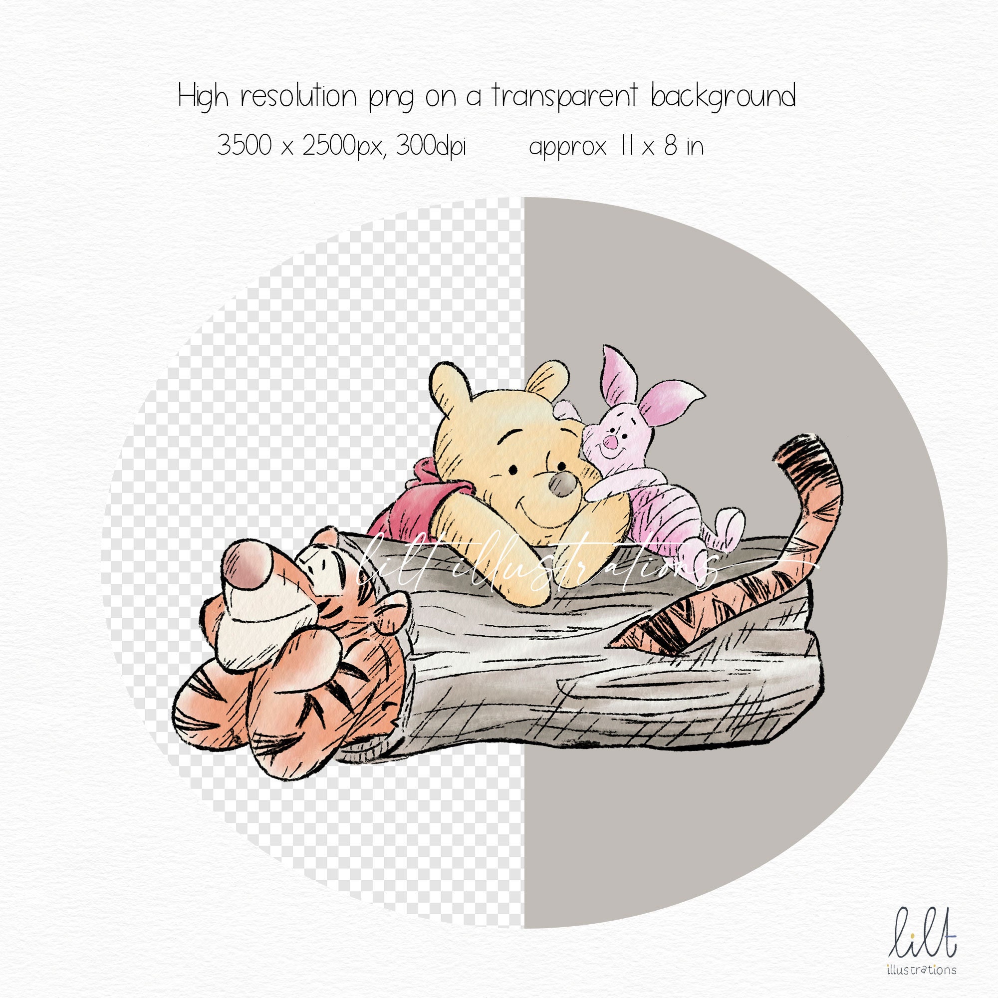 Hand-drawn Winnie the Pooh and Friends PNG Illustrations, Classic Style ...