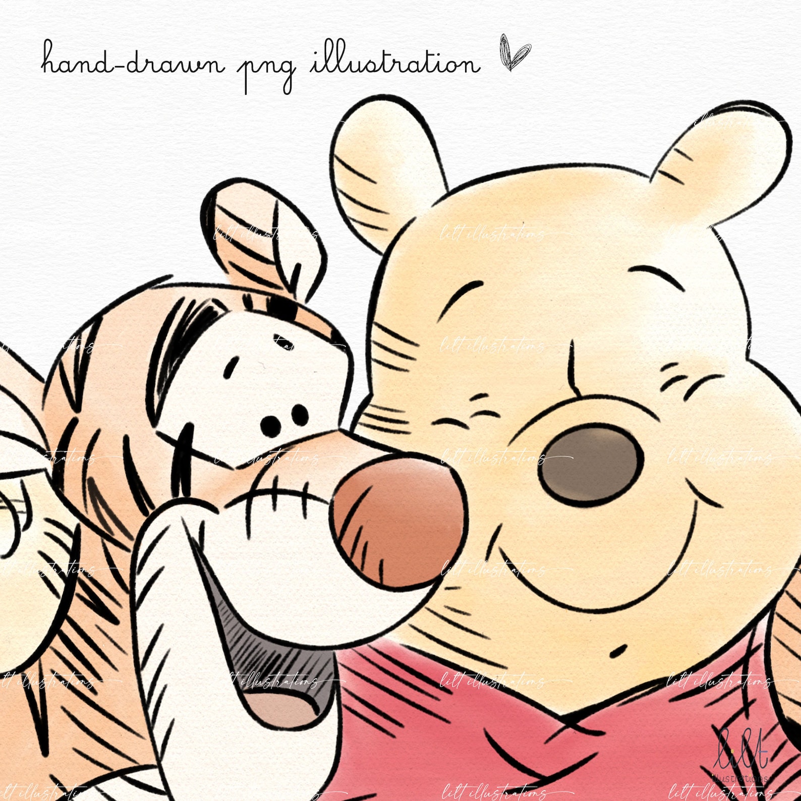 Hand-drawn Winnie the Pooh and Friends Clipart, Hand-drawn PNG ...