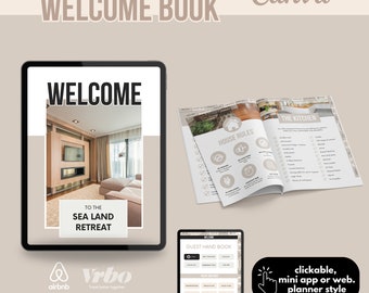 Airbnb Welcome Book Template: Editable Canva Host Guide (Digital Download)