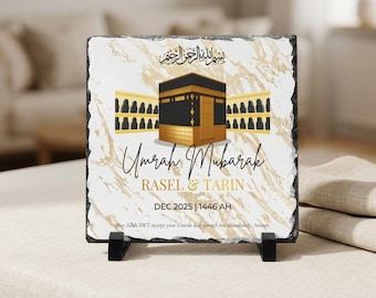 Hajj Umrah Mubarak Gift, Personalised Hajj Keepsake, Custom Umrah Mubarak Name Sign, Islamic Pilgrimage Gift for home or office