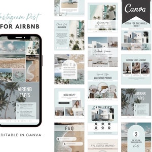 Plantilla de publicación de Instagram de Airbnb / Plantilla de redes sociales VRBO editable / Plantilla de Instagram de alquiler vacacional / Plantilla de Instagram de alquiler a corto plazo