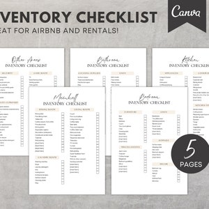 Airbnb Inventory Checklist, Rental Property Inventory, Editable Canva Template, Vacation Rental Property Management, VRBO Shopping List