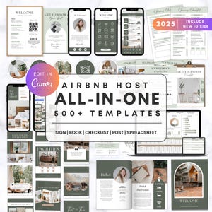 Airbnb Host Bundle Template, Editable Welcome Book Airbnb Canva, Airbnb Signs, Short Term Rental, Cleaning Checklist, Hosting Instagram