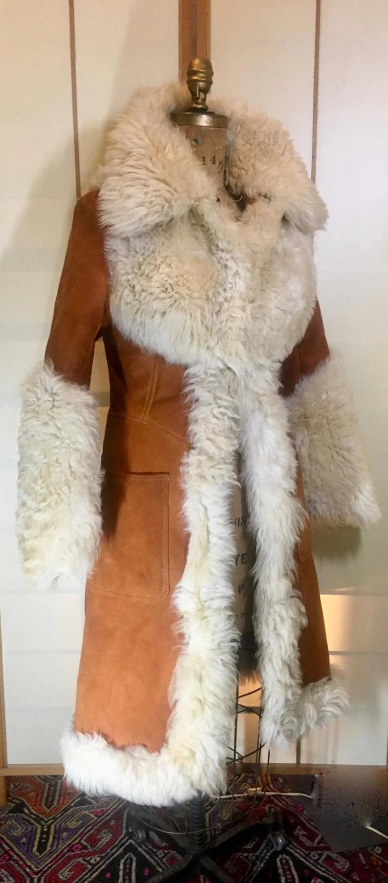 Women Penny Lane Y2K Long Coat Suede Leather Trench Coat Long Boho ...