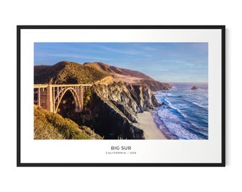 Big Sur Coastline Art Print, California Travel Decor (Digital Download)
