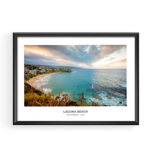 LAGUNA BEACH Print, Digital PRINTABLE Download, California Coast, Laguna Beach Travel Poster, Ocean Decor