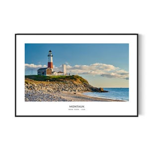 Montauk New York Printable Wall Art | Digital Download | Coastal Print | Montauk Lighthouse Poster | Beach Photography | Nautical Decor