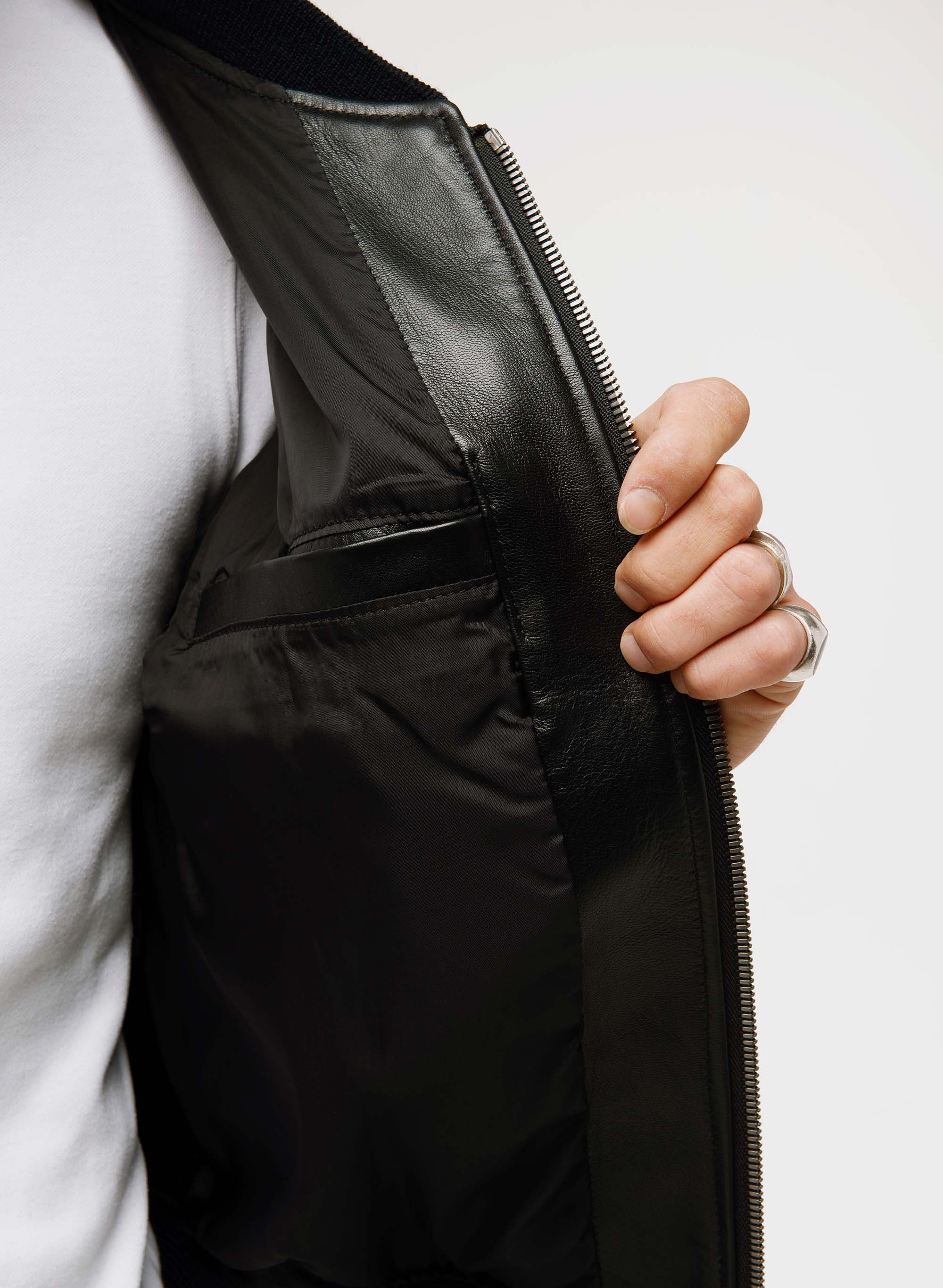 Bomber Lambskin Leather Jacket main image 1