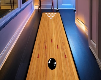 Alfombra para pista de bolos, lavable y antideslizante, decoración para el hogar, alfombra para strike, tapete de juego divertido para bolos, regalo para jugadores de bolos