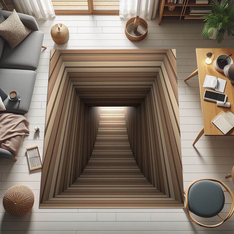 3d Pattern Rugs Tunnel Rug, Optical Illusion Rug, Illusion Rug, Rectangular Illusion ...