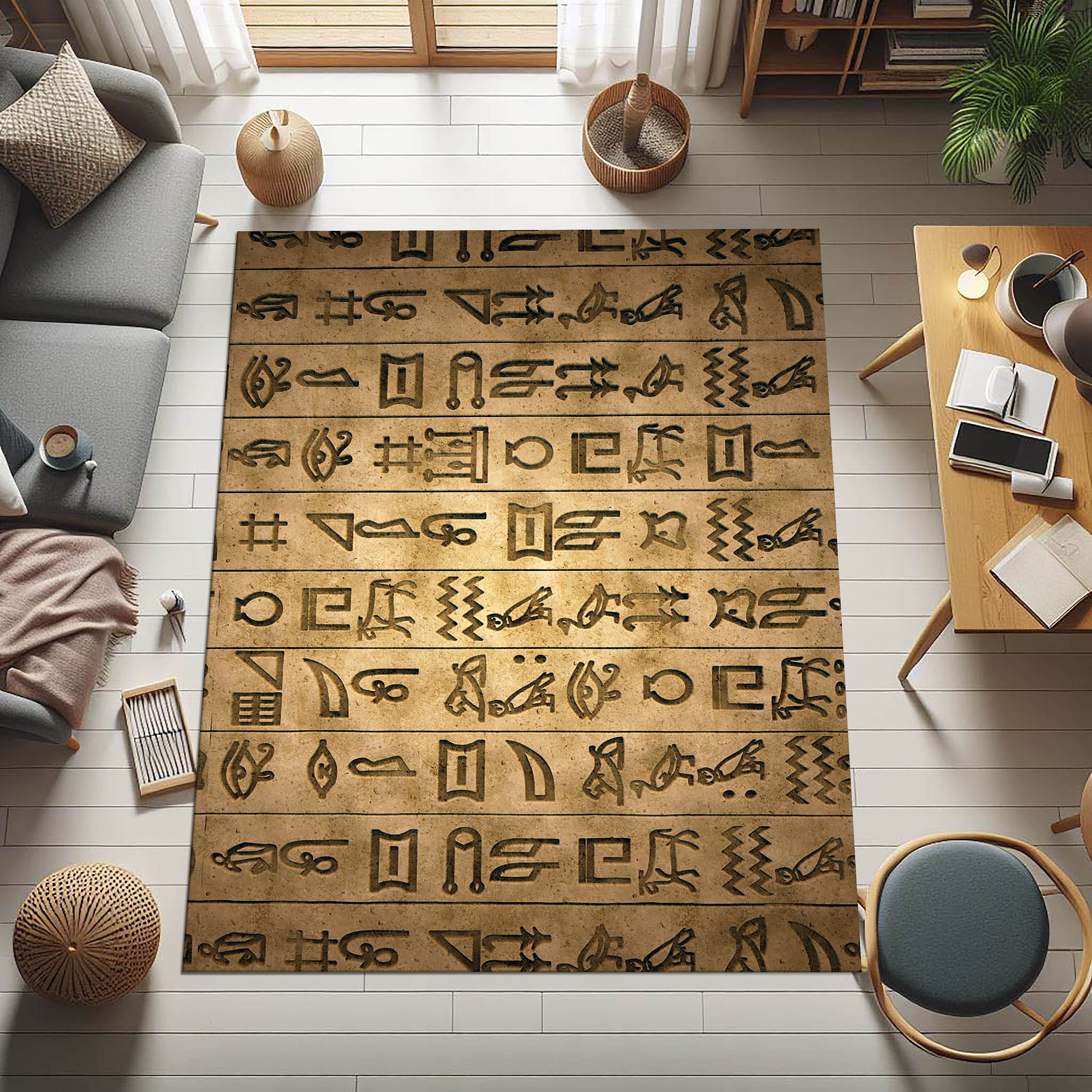 Egypt Rug, Hieroglyph Rug, Anubis Rug, Ancient Rug, Egyptian Decor, for ...