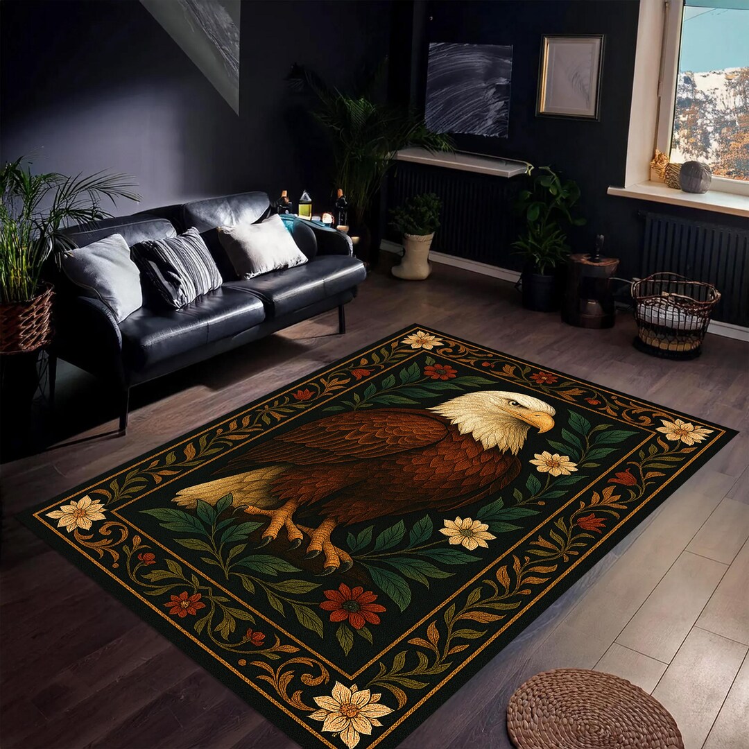 Bald Eagle Rug – Majestic Patriotic Bird Area Carpet, American Symbol ...