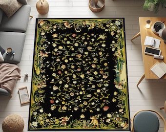 Flroal Rug,Botanical Rug,Flower Rug,Flower Theme Rug,Garden Pattern Rug,Nature Rug,Home Decoration Rug,Popular Rug,Area Rug,Modern Rug,