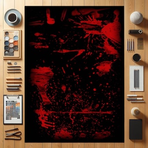 Blood Splatter area rug, Horror Carpet, Horror rug, blood rug, custom rug Nostalgic Retro Style Vhs Case Themed Horror Movie Room Rug