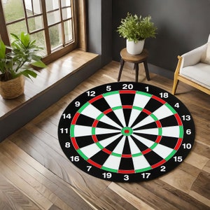 Dartboard Rug, Dartboard Round Rug, Classic Dartboard Rug, Dartboard Decor Rug, Game Room Decoration Rug, Dartboard Gift Rug, Dart Game Rug