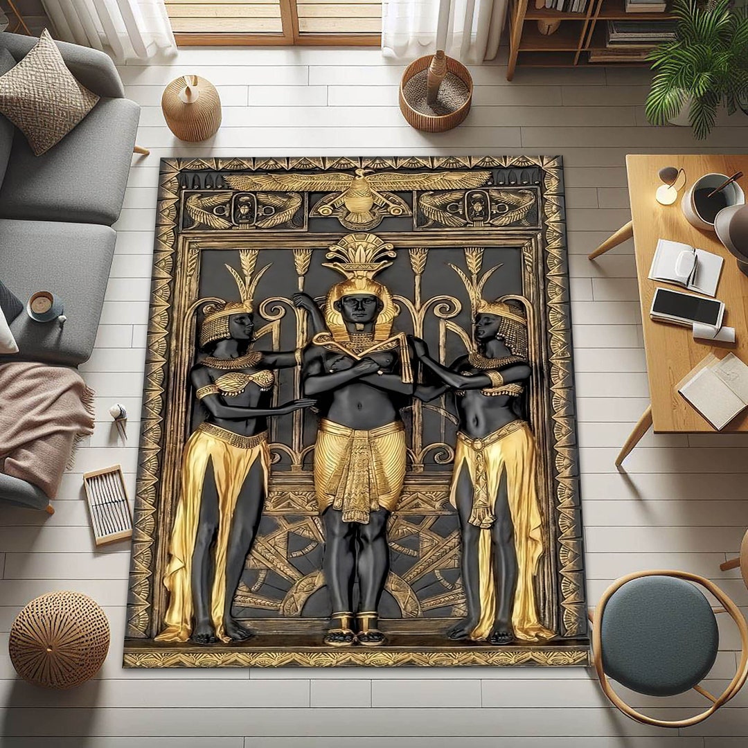 Egypt Rug, Hieroglyph Rug, Anubis Rug, Ancient Rug, Egyptian Decor, for ...