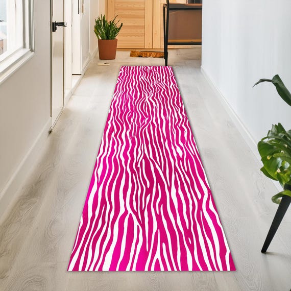 Teppichläufer,Rosa Muster Läufer,Rosa Zebra Teppich,Streifen Look,Rosa Muster,Rosa Teppich,Rosa Muster,Beliebter Teppich